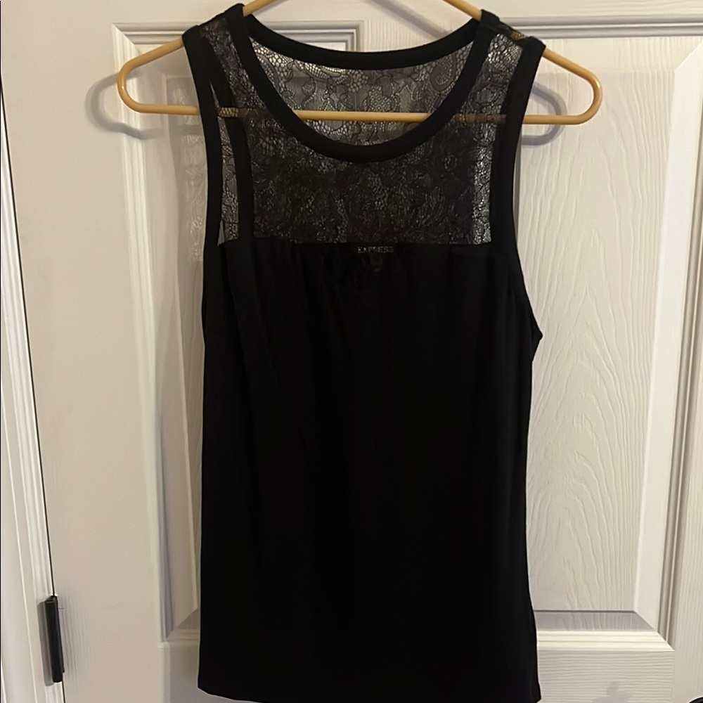 Express Black Lace Detail Women's Top
